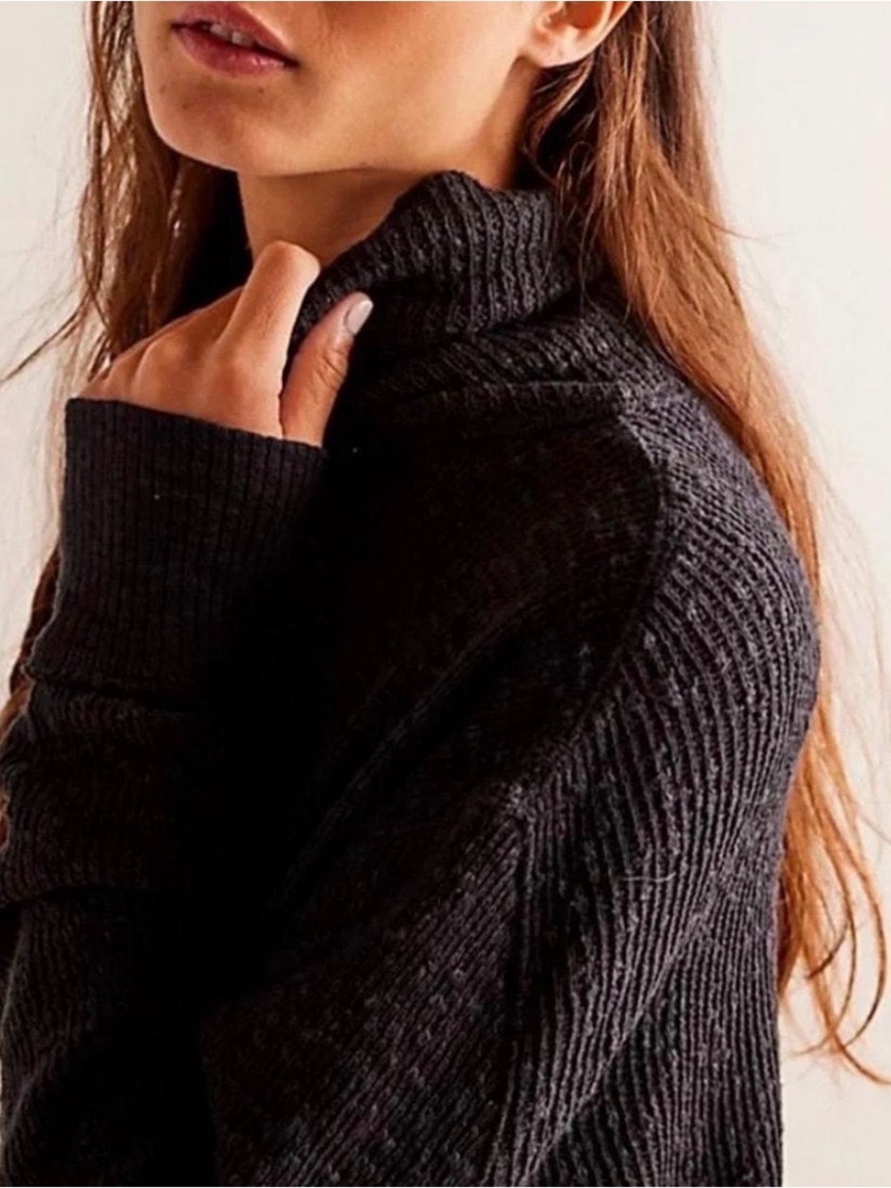 NWOT We the Free/Free People Black Turtleneck Sweater -XS